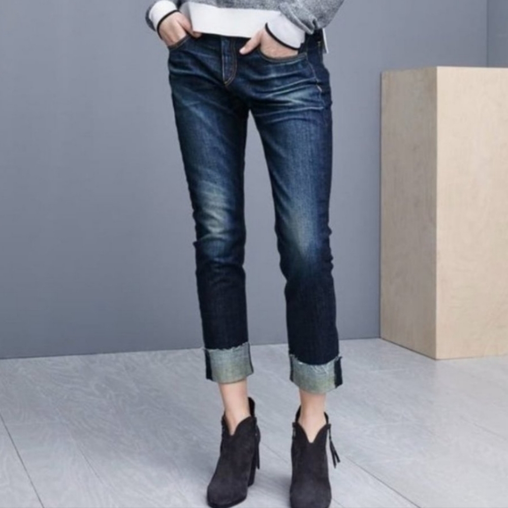 Rag & Bone Dre Raw Hem Boyfriend Denim Jeans in Yesler Wash 27